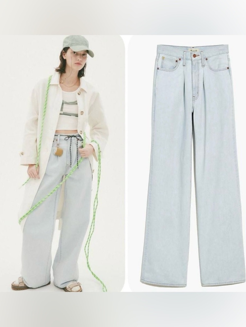 NWOT Madewell Superwide-Leg
Jeans in Olcott Wash Size 28